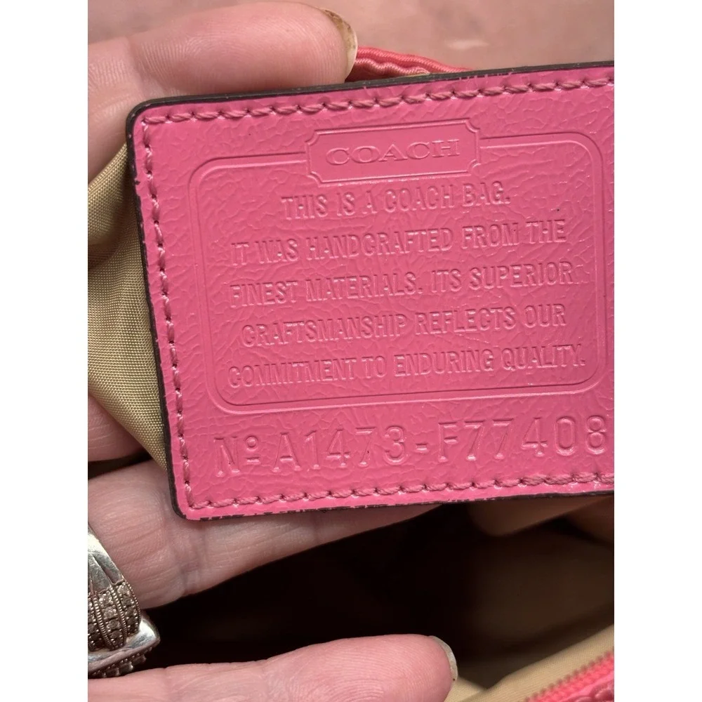 Coach Signature Getaway Nylon File Crossbody Shoulder Bag F77408 Hot Pink Barbie